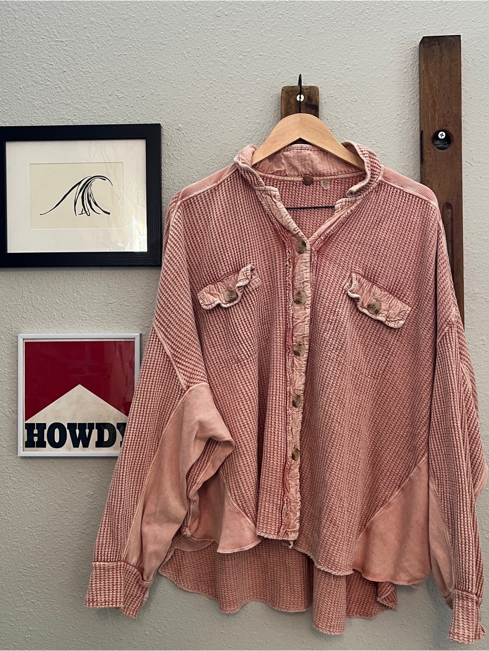 $128 Free People One Scout Oversized Jacket in Dusty Rose Size Small